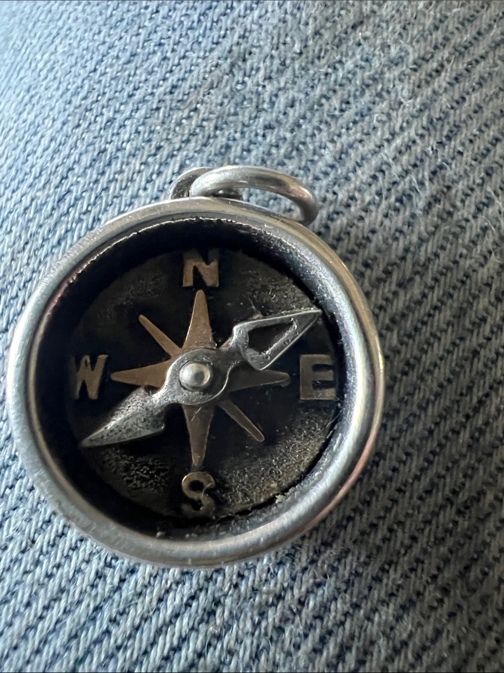 James Avery Compass Pendant - Sterling & bronze